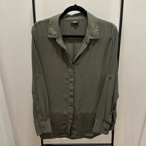 Green Button Down Blouse